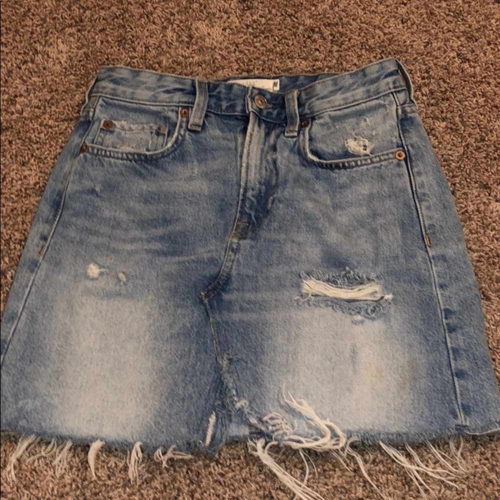Ripped jean skirt